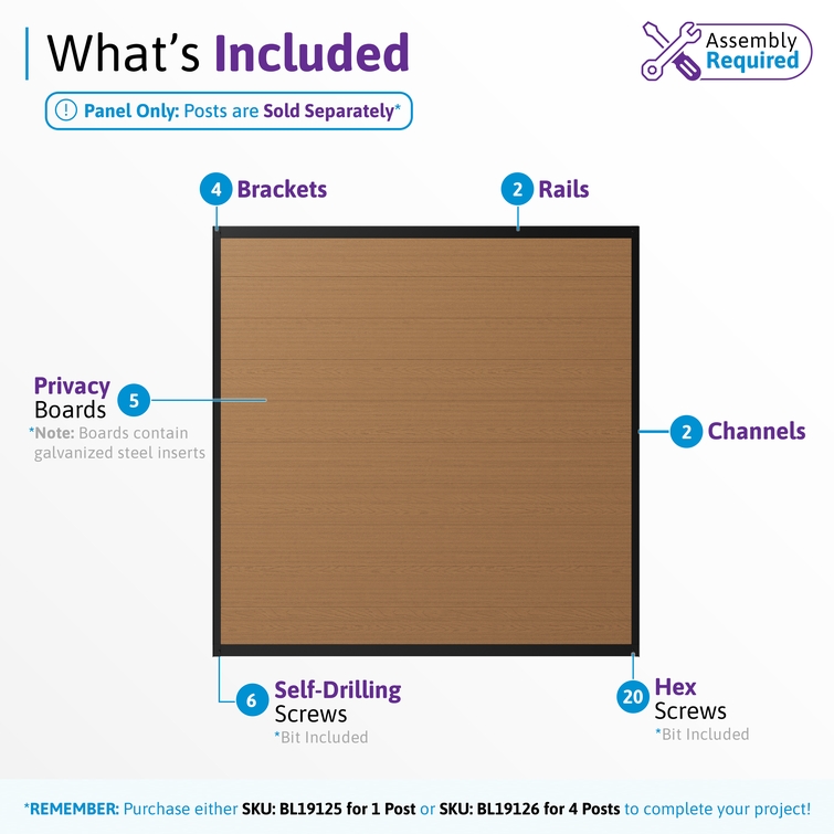 walnut brown composite fence panel kit includes boards rails channels screws aluminum frame