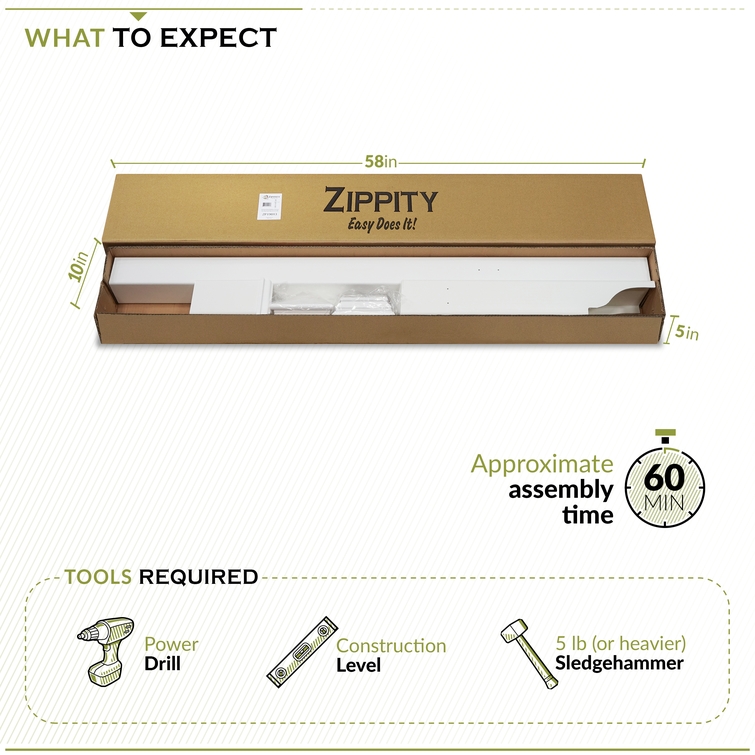 Mailbox post kit packaging with tools required and approximate 60 minute assembly time for installation