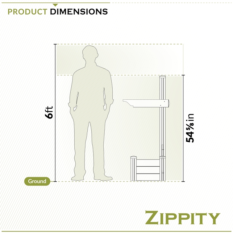 Mailbox post with planter box height comparison next to 6 foot person for outdoor scale reference