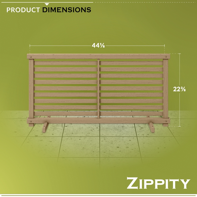 WoodTek vinyl fence panel dimensions 44 inches wide by 22 inches high for patio or outdoor enclosure