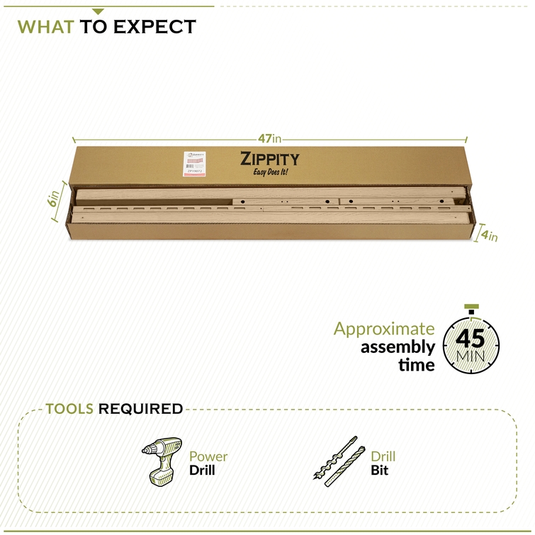 WoodTek vinyl fence kit packaging with required tools and 45 minute assembly time for installation