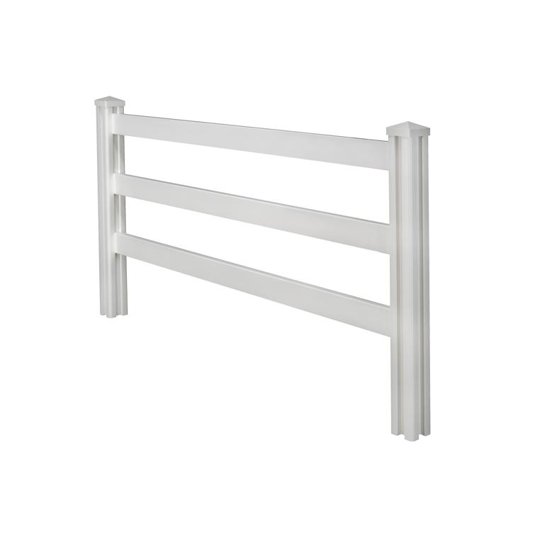 Horse Rail Vinyl Fence Angle Shot