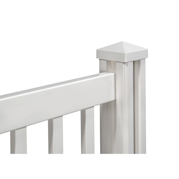 Corner shot of vinyl pool fence
