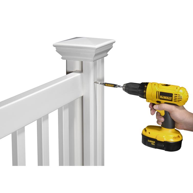 Assembly shot of vinyl pool fence