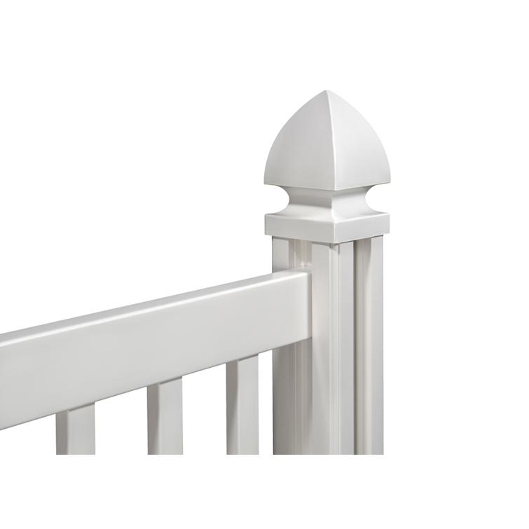 Corner pool fence with gothic cap