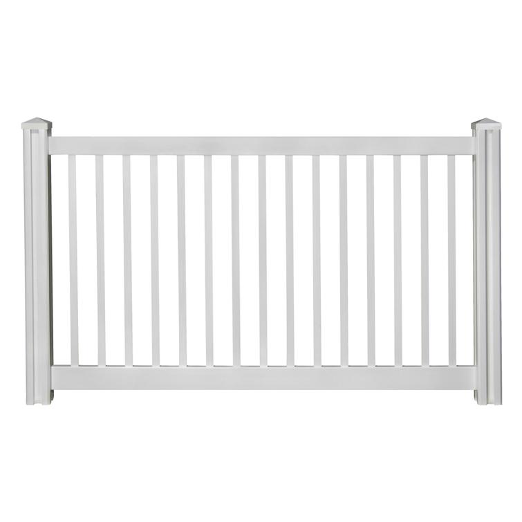 Vinyl pool fence with basic caps