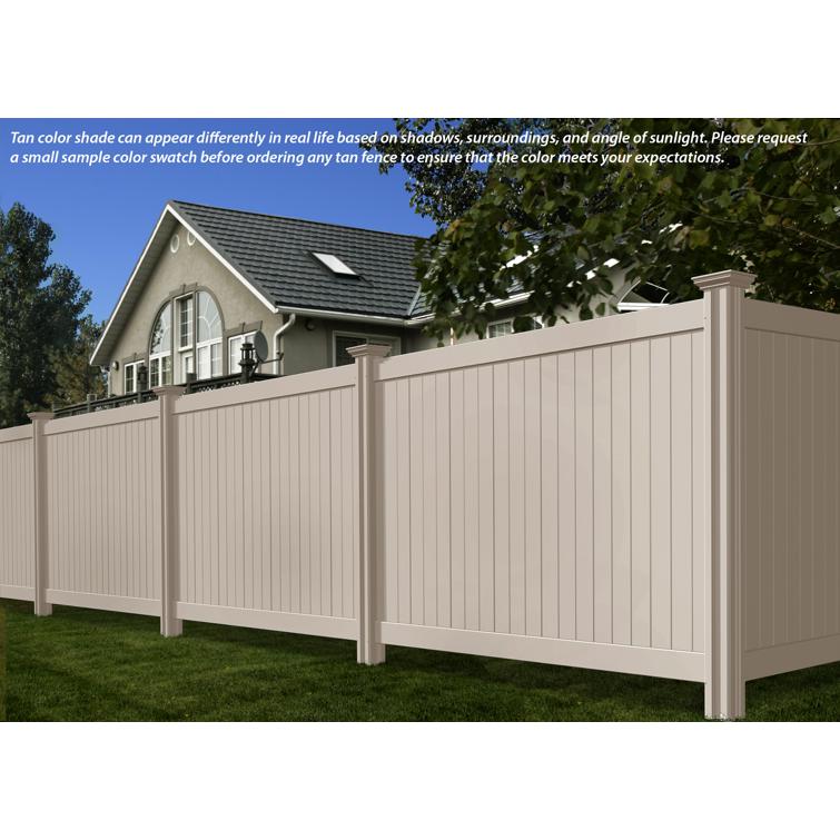 Tan Vinyl Fence Lifestyle shot