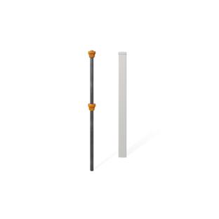 No-Dig 4ft H Vinyl Fence Post with Anchor & Cap