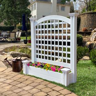 Belmont Freestanding Lattice Screen w/ Planter Box (1 unit)