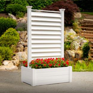 Lexington Louvered Freestanding Privacy Screen w/ Planter Box (1 unit)