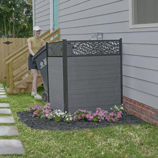 Nappa Lasercut WoodTek Vinyl Privacy Screen Kit (Charcoal) (2 Panels)