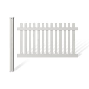 Vinyl Picket Fence Panel w/ Post and Cap