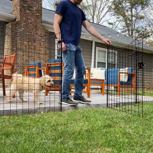39in H Black Metal Garden Fence with Gate (4 Panels + 1 Gate)