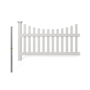 All American Vinyl Fence Kit with No-Dig Post