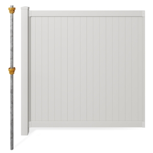 Cambridge Vinyl Privacy Fence Kit with No-Dig Post