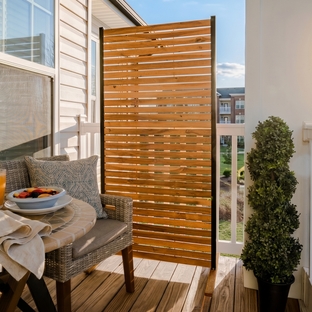 Akoa Slatted Wood Freestanding or Surface Mounted Privacy Screen Kit