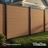 walnut brown composite privacy fence installed backyard wood look fencing modern design