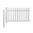 All-American flat top white vinyl picket fence panel with no-dig steel pipe anchor and post