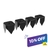 Four black metal ground spike anchors with hexagonal mounting plates and pointed prongs, arranged in a diagonal row on white background — 10% off sale