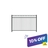 Black aluminum fence panel with vertical spear-top pickets and two end posts, shown straight-on against white background — 10% off sale