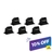 Six black aluminum swivel rail brackets with mounting base plates, arranged in two rows on white background — 10% off sale
