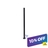 Black aluminum fence post with square surface-mount base plate, shown upright on white background — 10% off sale