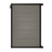 6 ft tall composite privacy fence gate with slate gray composite boards, black aluminum frame, adjustable hinges, and secure latch.