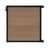 4 ft tall composite privacy fence gate with walnut brown composite boards, black aluminum frame, adjustable hinges, and secure latch.
