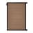 6 ft tall composite privacy fence gate with walnut brown composite boards, black aluminum frame, adjustable hinges, and secure latch.