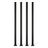 WamBam Edgewood 6 ft black aluminum fence posts with caps and surface mount base plates