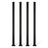 WamBam Edgewood 4 ft black aluminum fence posts with caps and surface mount base plates
