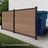 4 ft Edgewood aluminum fence panels installed beside a house to screen a trash can from view