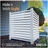 Modern white privacy screen enclosure installed beside home exterior for concealing outdoor equipment