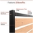 Weather-resistant outdoor privacy screen with powder-coated aluminum posts and maintenance-free vinyl panels