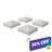 Set of four white vinyl pyramid-top fence post caps, 4x4 size, shown at an angle on white background — 30% off sale