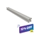 White vinyl fence post, square profile with routed channel for panel inserts, shown at an angle on white background — 10% off sale